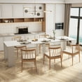 thumbnail image 2 of 20" to 118" Extendable Dining Table for 12-14 Person, Mid Century Modern Extendable Table for Gatherings, Meeting for Small Kitchens, Dining Office Areas, White, 2 of 9