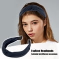 thumbnail image 2 of Diadema de Satén Anudado Unique Bargains Azul Marino 1.2 Pulgadas Ancho, 2 of 7