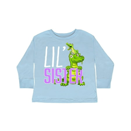 

Inktastic Lil Sister with Cute Green Alligators Gift Toddler Boy or Toddler Girl Long Sleeve T-Shirt