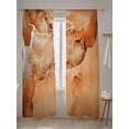 thumbnail image 5 of Sheer Curtains 96 Inches Long 2 Panels Set for Living Room, Marble Burnt Orange Semi Sheer Curtains for Windows, Modern Abstract Ink Painting Luxury Voile Window Treatments Rod Pocket Curtain, 5 of 7