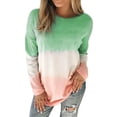 thumbnail image 1 of Gvmfive Women's Gradient Print Long Sleeve T-shirt Pullover Blouses Round Neck Casual Tops, 1 of 5