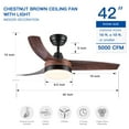 thumbnail image 5 of 42-Inch Integrated LED Ceiling Fan with Brown Wood Grain ABS Blades for Quiet Cooling and Modern Farmhouse Style, 5 of 9