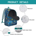 thumbnail image 3 of Abstract Nautical Sea Turtle Pattern Casual Daypack – Vintage Style Backpack with Oxford Durable Material, Large Capacity, and Anti-theft Features for School, Outdoor Activities, and Travel, 3 of 5