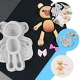 thumbnail image 4 of WRITWAA 2-Pack Bear Shape Fondant Silicone Molds White Non-Stick Cake Decorating Tools for Party, 4 of 8