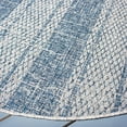 thumbnail image 3 of SAFAVIEH Courtyard Robert Striped Indoor/Outdoor Area Rug, 6'7" x 6'7" Round, Light Grey/Blue, 3 of 9