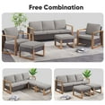 thumbnail image 4 of PARKWELL 3-Piece Outdoor Patio Sofa with 2 Cushioned Ottoman Seat Foot Rest,All-Weather Wicker Rattan Couch Conversation Seating Furniture Set,Gray, 4 of 10
