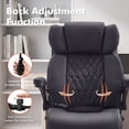 thumbnail image 2 of HomeZeer Big and Tall Office Chair 500lbs, High Back Executive PU Leather Desk Chair with Adjustable Lumbar Support, Flip-Up Arms, Heavy Duty Upgraded Rubber Wheels for Home Office, Black, 2 of 9