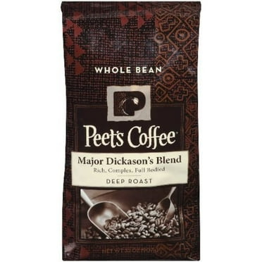 Peets Coffee, Major Dickason's Blend, Whole Bean 32oz (Pack of2)