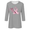 thumbnail image 4 of Alkepwun Breast Cancer Shirt for Women Pink Ribbon Shirts Cancer Survivor Support Gifts Pullover 3/4 Sleeve Tops, 4 of 4