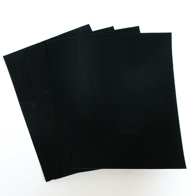 10pcs Felt Fabric Adhesive Sheets Black Velvet Sheet with Sticky Glue for  Arts Crafts Jewelry Box Liner Furniture Protector Pads 