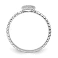 thumbnail image 2 of Sterling Silver Rhodium Plated White Diamond Stackable Ring, 2 of 6