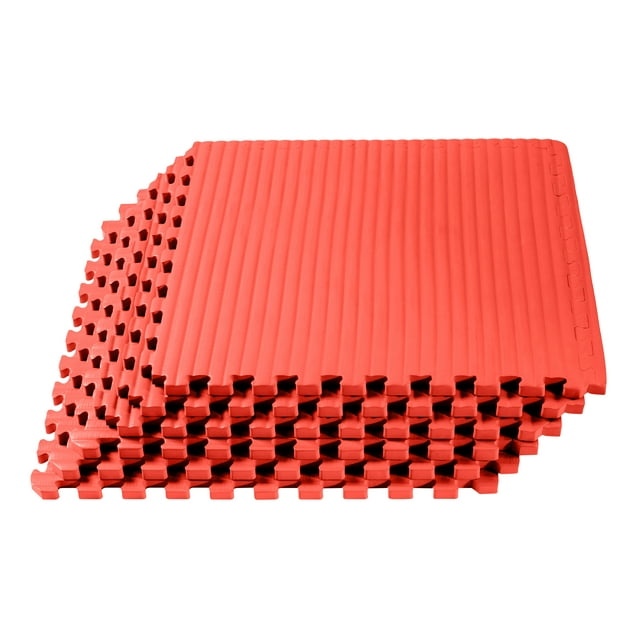 We Sell Mats 1 Inch Thick Martial Arts EVA Foam Exercise Mat, Tatami Pattern, Interlocking Floor Tiles for Home Gym, MMA, Anti-Fatigue Mats, 24 in x 24 in