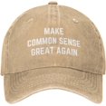 thumbnail image 1 of Make Common Sense Great Again Trucker Hat Washed Adjustable Dad Baseball Cap, 1 of 8