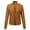 Brown, variant on Lilgiuy Fashion Womens Jacket Solid Long Sleeve Zipper Pocket Outerwear Tops Short Coat for Photoshoot