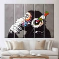 thumbnail image 6 of Banksy Canvas Art, Gorilla Canvas Art, Graffiti Monkey Canvas Art, Abstract Artwork, Street Wall Art, Banksy Monkey Art, Canvas Wall Decor - Natural Framed, 6 of 9