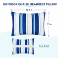 thumbnail image 2 of Outdoor Waterproof Adjustable Headrest Pillow with Secure Strap, 11x15.7in (28x40cm) Lumbar Support Cushion for Beach Chair, Pool Lounger & Patio Recliner Comfort Accessory, 2 of 6