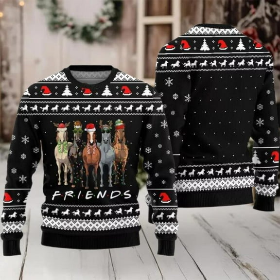 Horse Friends Funny Sweater Christmas 2025