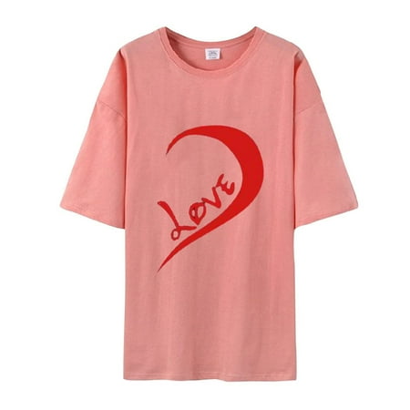 

Mrat Short Sleeve Round-Neck Blouses & Shirts Off Shoulder Tops For Women Ladies Round Neck Temperament Casual Short Sleeve T-shirt Casual Loose Top Sleep Shirts for Female