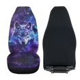 thumbnail image 4 of Uorisanigo Car Seat Cover Front Seats Only Full Set of 2, Flurry Purple Galaxy Wolf High Back Vehicle Front Seat Cover Universal Auto Interior Accessories Fit for Most Cars, 4 of 7
