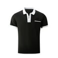 thumbnail image 7 of Men's Zipper Sports Casual Polo Shirt Short Sleeve Button Golf Shirt with Pockets Fashion Tops, 7 of 7