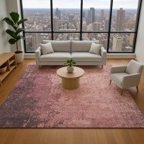 Addison Rugs Mayfield Premium Machine Washable Transitional Modern Coral Rectangle Rug, 10' x 14'