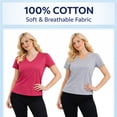 thumbnail image 4 of 3-Pack Women's V-Neck Short Sleeve 100% Cotton Summer Tee Tops S-XXL, 4 of 6