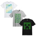 thumbnail image 6 of Bioworld Youth Boys Minecraft Creeper Graphic T-Shirt 3pk Set- Medium, 6 of 7