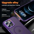 thumbnail image 5 of for iPhone 12 Pro Max Case Magnetic Compatible with MagSafe Slim Translucent Matte Phone Case Cover 6.7 inch (Deep Purple), 5 of 14