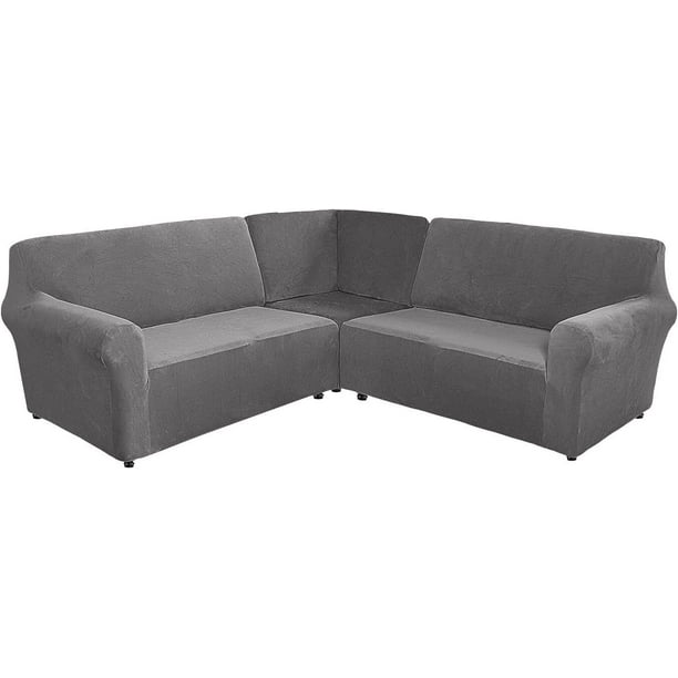 TOPCHANCES 3Piece Velvet Recliner Sofa Covers, 7 Seat LShaped Corner Sofa Covers, Stretch