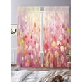 thumbnail image 3 of Sheer Curtain Panels Abstract Plant Voile Window Curtains Pink Daisy Full Spring Flowers Window Treatments Ligh Filtering Privacy Curtain Drapes for Bedroom Living Room 2 Panel Set 84 Inch, 3 of 9