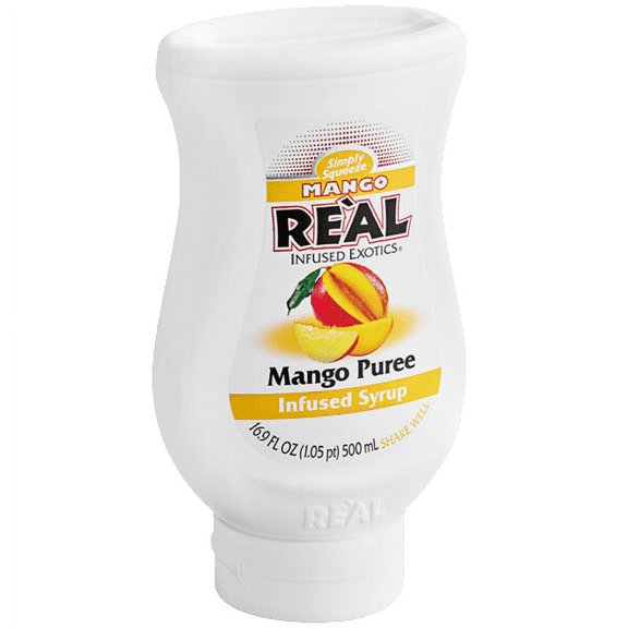 Real Mango Puree Infused Syrup - 16.9 fl. oz | Sweet and Tropical Flavor for Beverages and Desserts