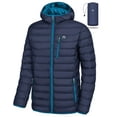 thumbnail image 2 of Mapamyumco Men's Packable Lightweight Puffer Jacket Hooded Windproof Winter Coat with Recycled Insulation Deep Blue M, 2 of 7