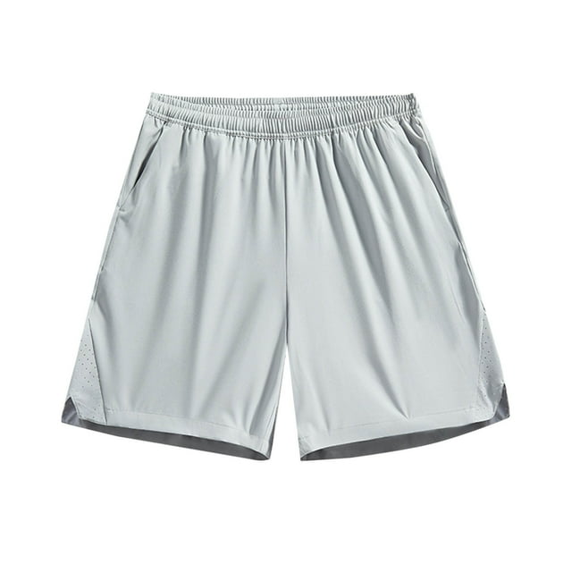 WRKEKC Summer Shorts for Men Solid Color Casual Loose Pocket Lining Drawstring Elastic Waist Shorts 5-Inch Inseam with Comfortable Fit