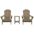 thumbnail image 3 of Polytrends  Laguna All Weather Poly Outdoor Patio Adirondack Chair Set - with Square Side Table (3-Piece) Weathered Wood, 3 of 4