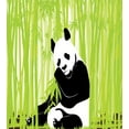thumbnail image 3 of Panda Duvet Cover Set, Panda Bear in Exotic Forest Jungle Oriental Nature Wildlife Tropic Cartoon Art, Decorative 3 Piece Bedding Set with 2 Pillow Shams, King Size, White Black Lime, by Ambesonne, 3 of 3
