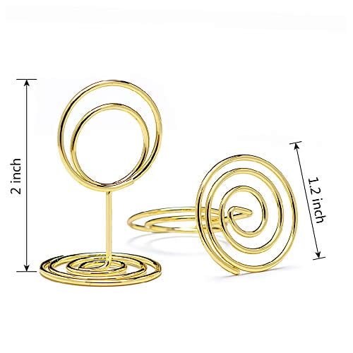 10pcs 8.6 Tall Table Card Holders Table Number Holders Table Picture Stand Wire Photo Holder for Place Cards Wedding Party Office Desk Name Memo Menu Clips Gold Jofefe Place Card Holders 
