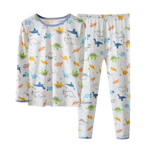 Big Boy Underwear Set Solid Color Cotton Pajamas Autumn Winter Warm Children's Long Sleeve Set New Soft Casual Comfortable