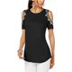 thumbnail image 1 of Blusa I-N-C con Hombros descubiertos adornada negra grande Hombro frío, 1 of 1