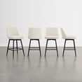 thumbnail image 2 of ReNest 27" Mid-Century Swivel Counter Height Bar Stools Set of 4 for Kitchen Island, Upholstered Fabric, Creamy Grey, 2 of 7