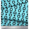 thumbnail image 2 of Soimoi Blue Poly Georgette Fabric Square Geometric Fabric Prints By Yard 42 Inch Wide, 2 of 3