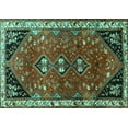 thumbnail image 1 of Ahgly Company Indoor Rectangle Persian Turquoise Blue Traditional Area Rugs, 7' x 9', 1 of 4