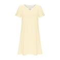 thumbnail image 5 of SMihono Womens Summer Tshirt Dresses Petal Short Sleeve Keyhole Mini Dress 2025 Trendy Casual Loose Vacation Beach Dresses Beige XXL, 5 of 5