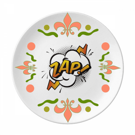 

Boom Exclamation Zap Art Deco Fashion Flower Ceramics Plate Tableware Dinner Dish