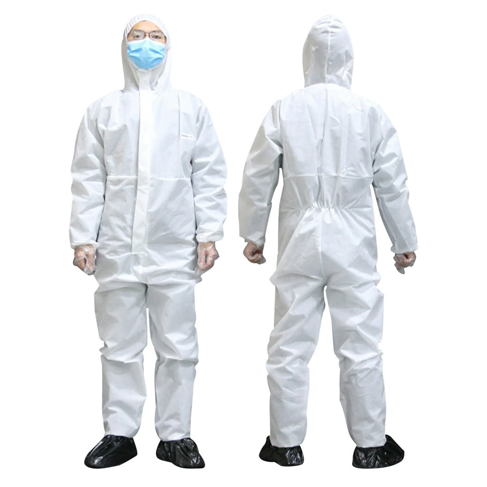 Disposable Coveralls White Hood Painting Decorating Elastic Waist
