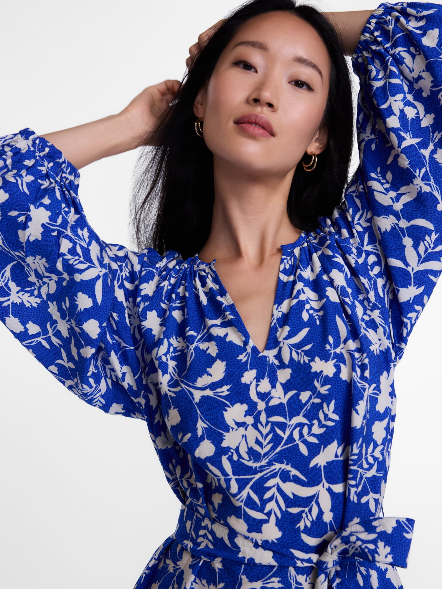 Scenario Women's and Women's Plus Mini Dress with Long Balloon Sleeves, Sizes XS-4X
