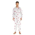 thumbnail image 3 of FORMRS Onesies Pajama for Adults Unisex Hoodie Winter Jumpsuit One Piece Sleepwear, Sizes S-2XL, Pink Polka Dots, 3 of 7