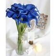 thumbnail image 4 of Morttic 20 Pack Calla Lily Fake Flowers Wedding Bouquet Artificial Real Touch Flowers Home Table Party Decor (Navy Blue), 4 of 6