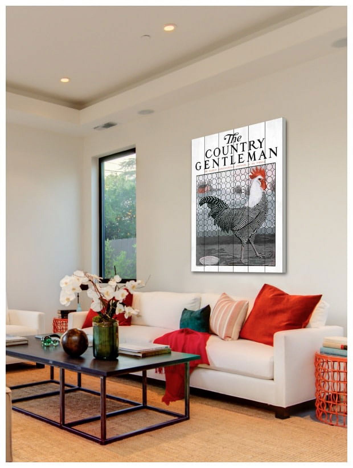 Marmont Hill "CG Rooster 2" Painting Print on White Wood