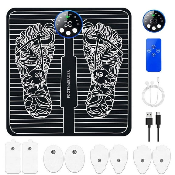 Ibear Remote Control Portable Foot Massage Pad, USB Rechargeable Foot Massager
