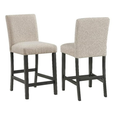 Coaster Alba Fabric Counter Height Chair in Beige and Charcoal Gray